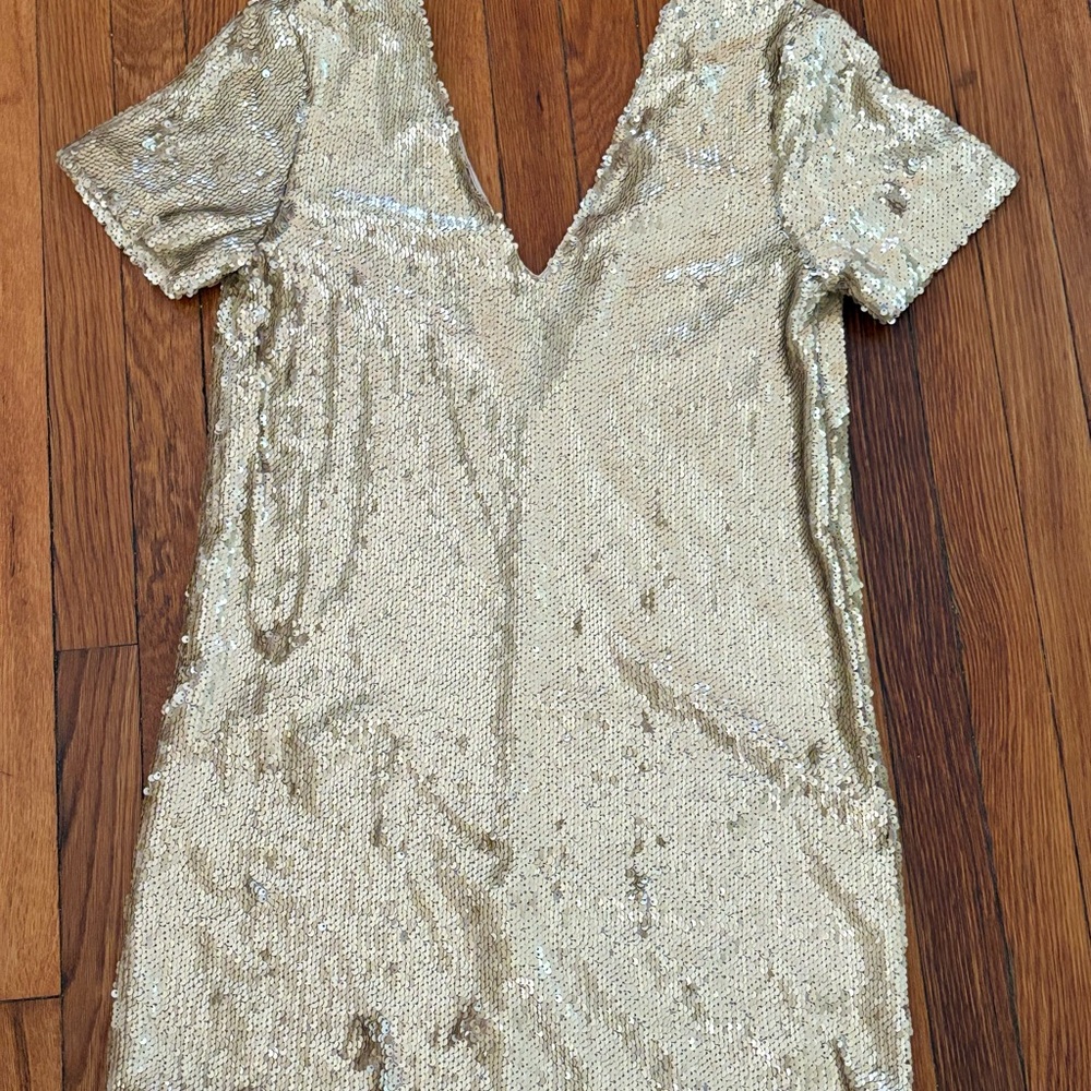 Tobi Gold Sequin Mini Dress